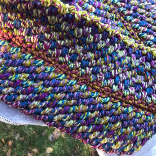 Make a Reversible Cowl with Red Heart Gemstone Yarn in No Time