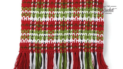 Crochet Christmas Plaid Blanket