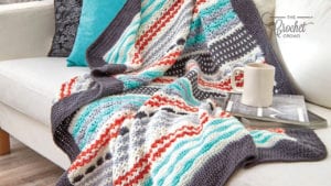 Crochet Inspired Striped Blanket