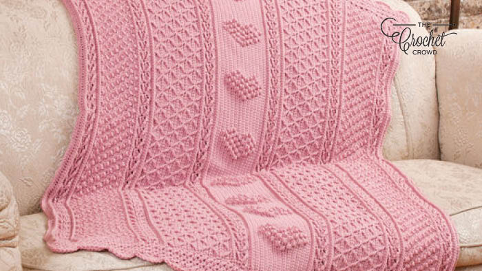 Aran Hearts Throw Blanket