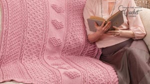 Crochet Aran Hearts Throw