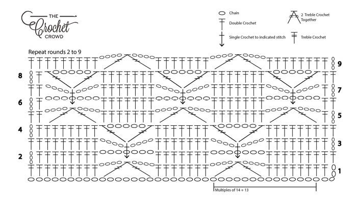 Crochet Bowtie Diagram