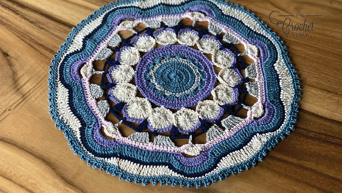 Crochet Sun Blossom Mandala Doily Pattern + Tutorial