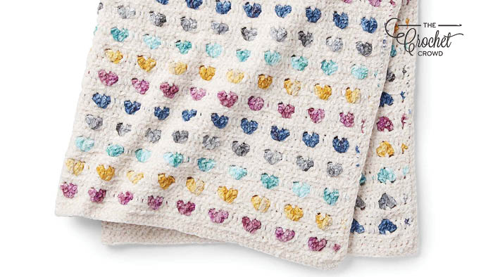 Crochet Heart Stripe Baby Blanket Pattern