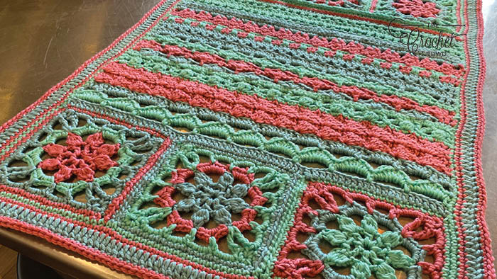 Red Heart Ombre Motif Sampler Crochet Blanket Pattern