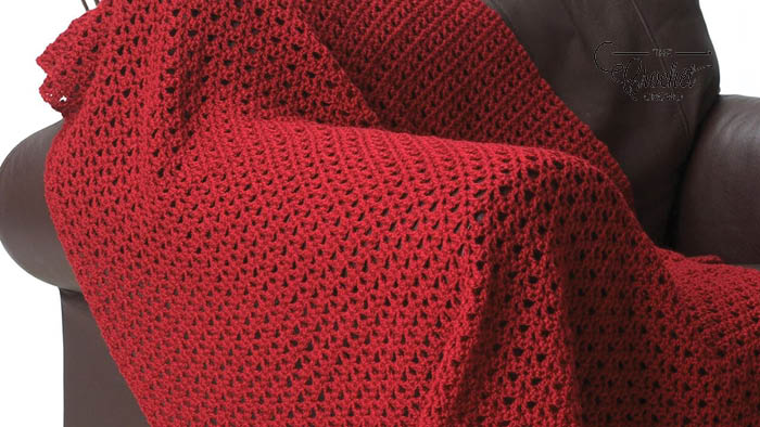 Bernat Crochet Red Blanket