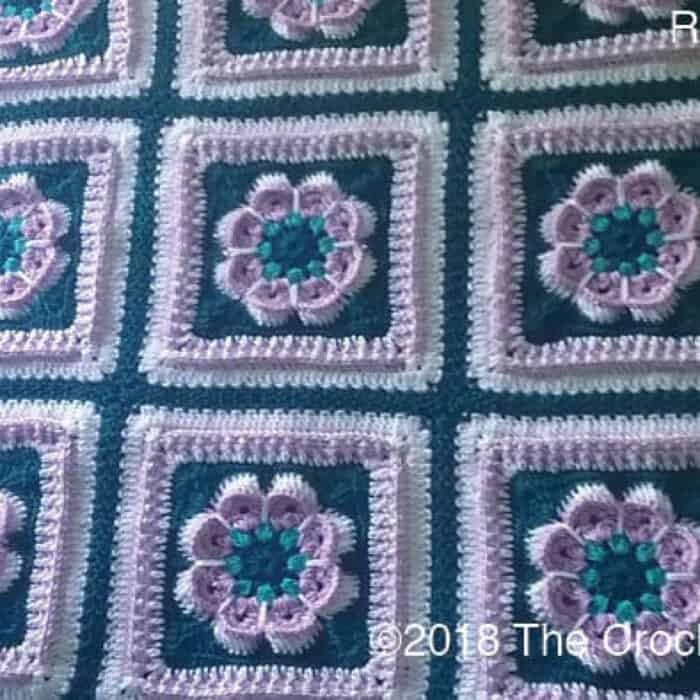 Crochet Flower in the Square Blanket Pattern