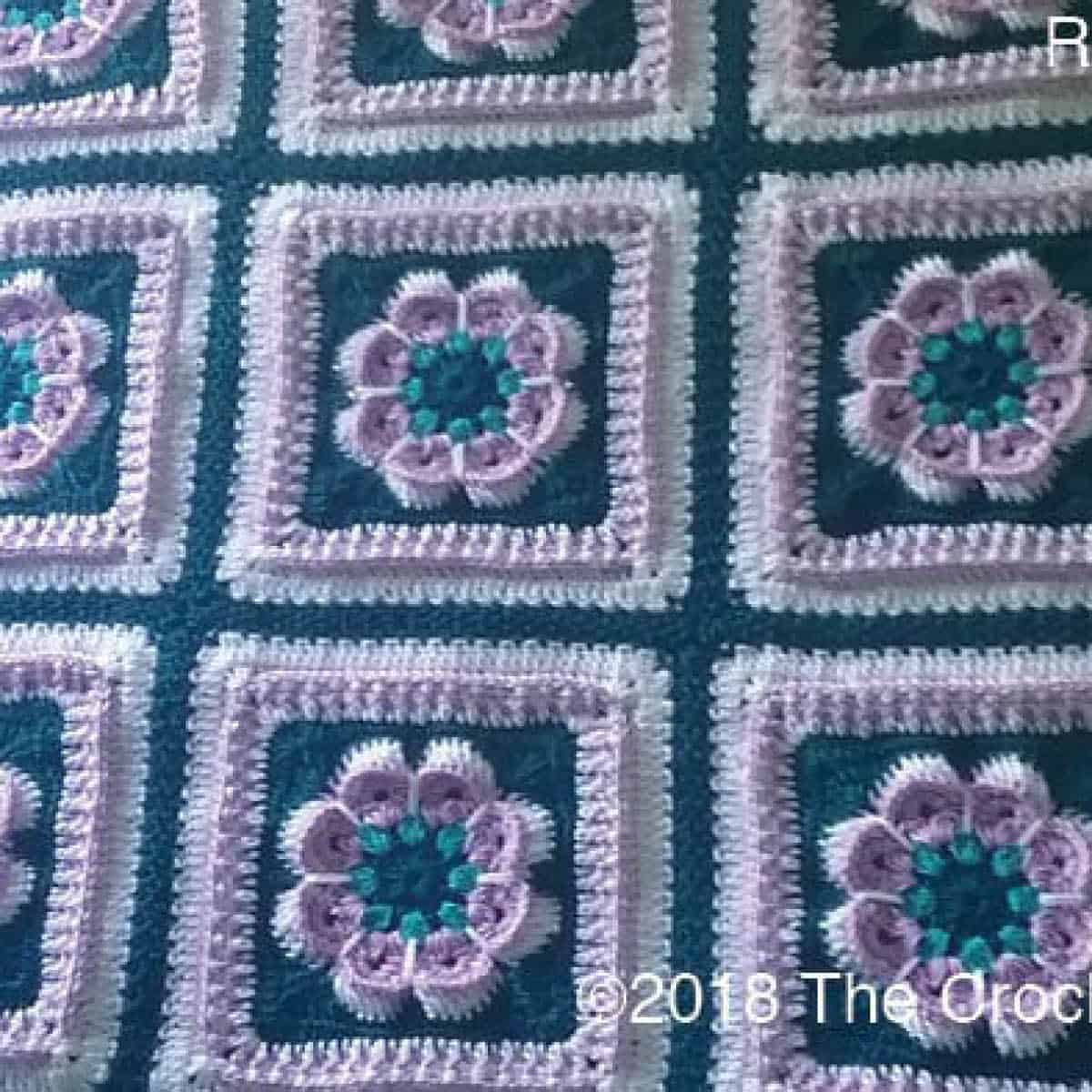 Crochet Flower in the Square Blanket Pattern