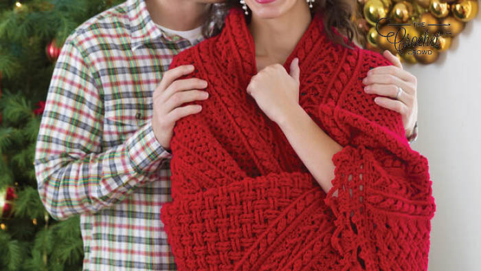 Crochet Holiday Cables Throw
