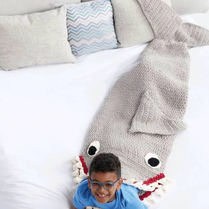 Crochet Shark Snuggle Sack Pattern