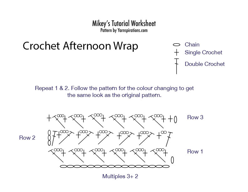 Crochet Afternoon Wrap Diagram