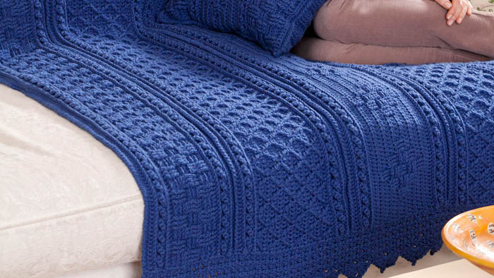 Crochet Basketweave Diamond Blanket