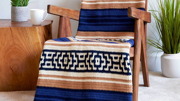 Crochet Catch A Wave Mosaic Blanket Pattern