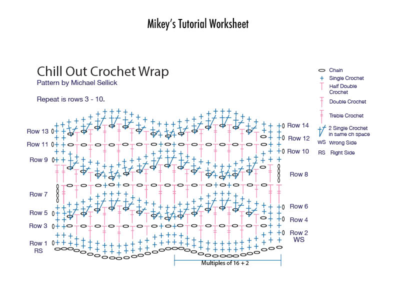 Crochet Chill Out Wrap Diagram
