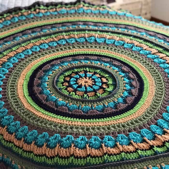 Crochet Green Mandala Blanket Pattern