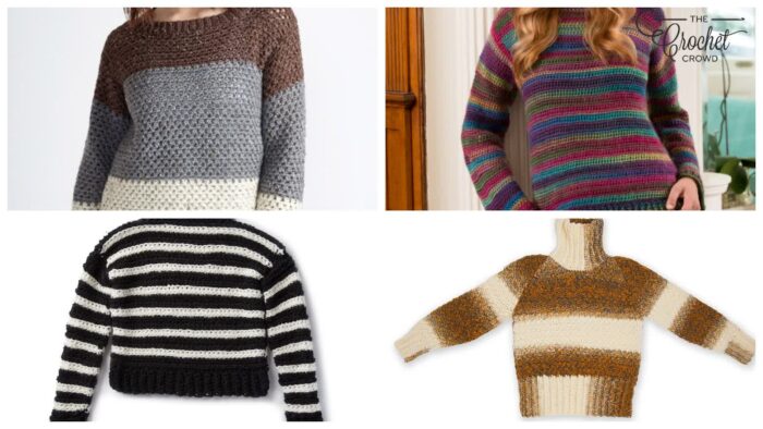 4 Crochet Striped Sweater Patterns