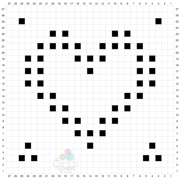 Double Bobble Heart Square by Jeanne Steinhilber