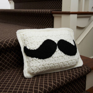 Crochet Moustache Pillow