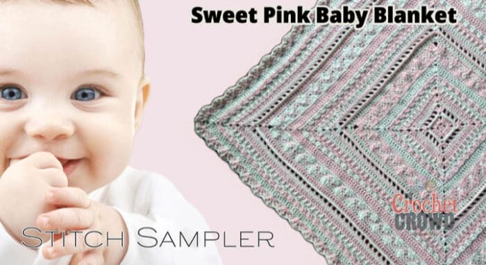 Sweet Pink Baby Stitch Sampler Blanket