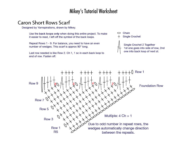 Caron Short Rows Diagram Rev 2