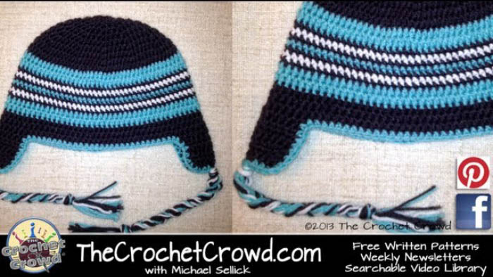 Crochet Adult Ear Flap Braided Hat + Tutorial