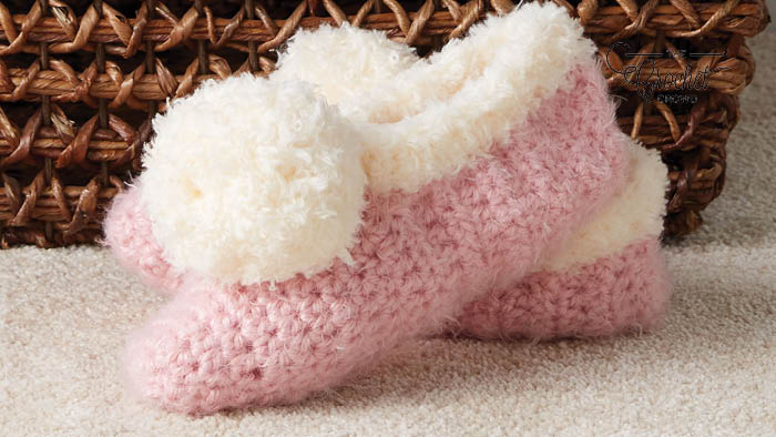 Crochet Cozy Trimmed Slippers