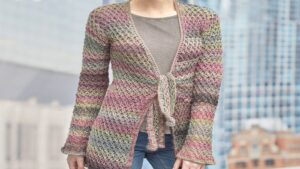 Crochet Lover's Knot Front Tie Jacket