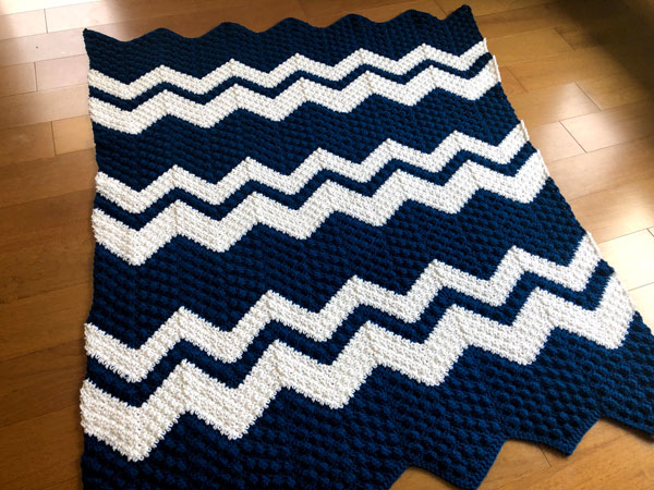 Stepping Textures Chevron Afghan by Jeanne Steinhilber