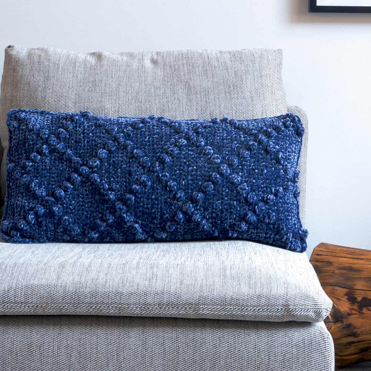 Crochet Bobble Textures Crochet Pillow