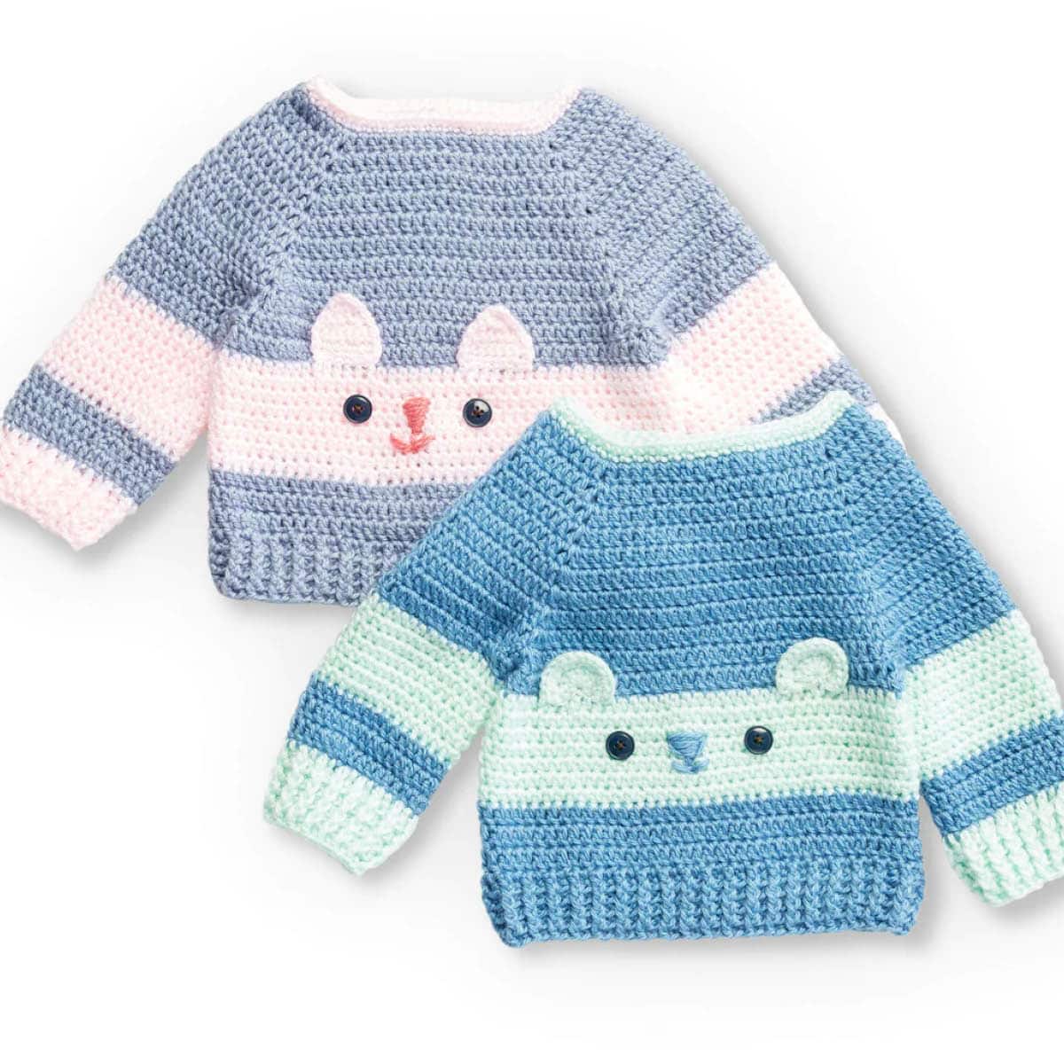 Crochet Character Baby Sweater Patterns