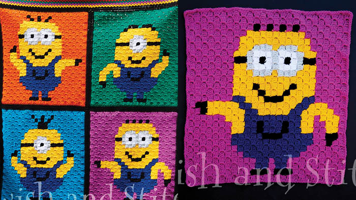 Crochet Disco Minions C2C Blanket Pattern