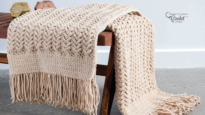 Crochet Herringbone Blanket Pattern + Tutorial