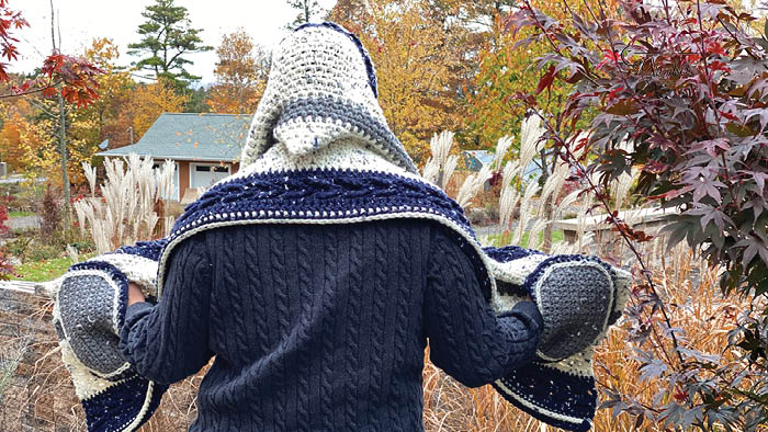 Crochet Hooded Pocket Wrap