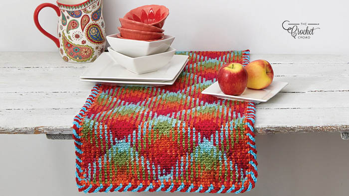 Crochet Planned Pooling Argyle Table Runner