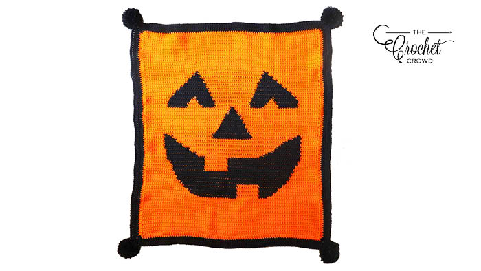 Pumpkin Patch Hand Crochet Blanket. 78x82