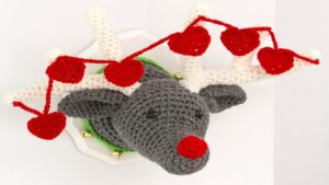 Crochet Reindeer Wall Plaque