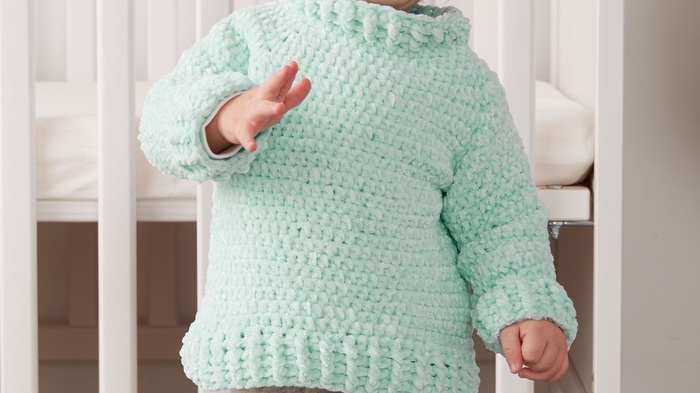 Crochet Velvet Sweater