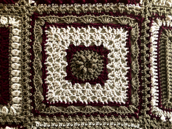 7 Day Sampler Afghan Monday Square by Jeanne Steinhilber