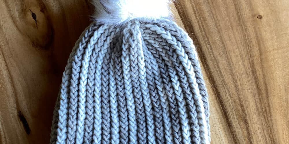 Beginner Soft Striped Loom Knit Hat