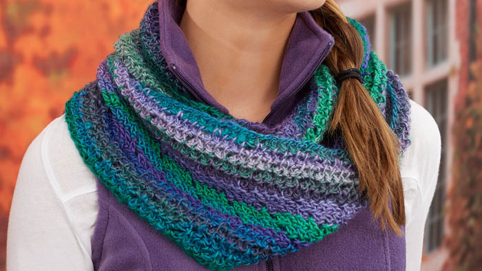 Crochet Herringbone Stitch Cowl