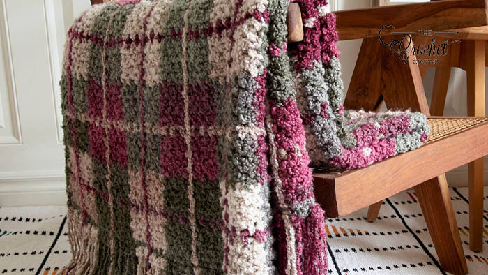 Crochet Mad for Plaid Blanket Pattern Tutorial