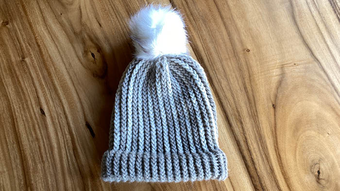 Loom Knit Adult Striped Alpaca Hat