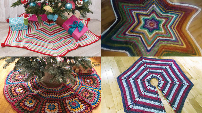4 Crochet Christmas Tree Skirts