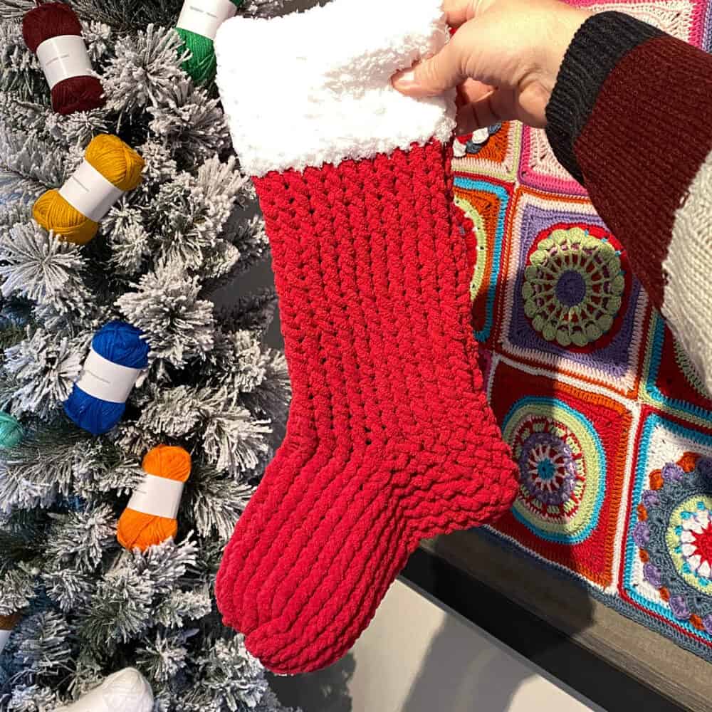 Beginner Loom Knit Christmas Stocking
