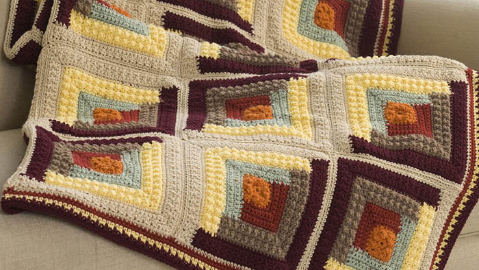Crochet Autumn Log Cabin Throw + Tutorial