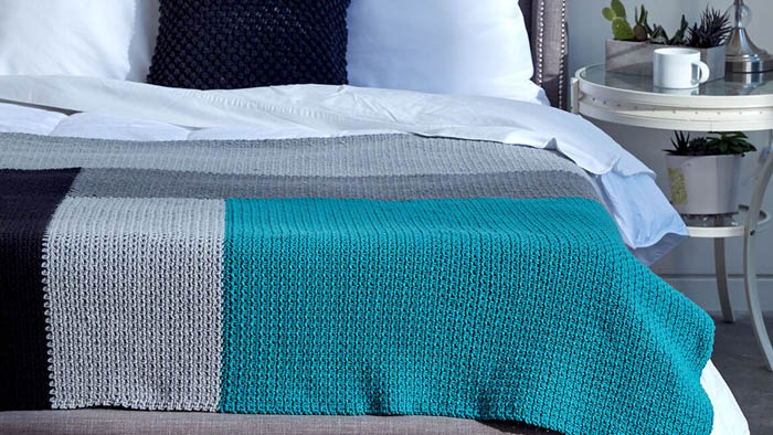 Crochet Modern Log Cabin Bed Cover