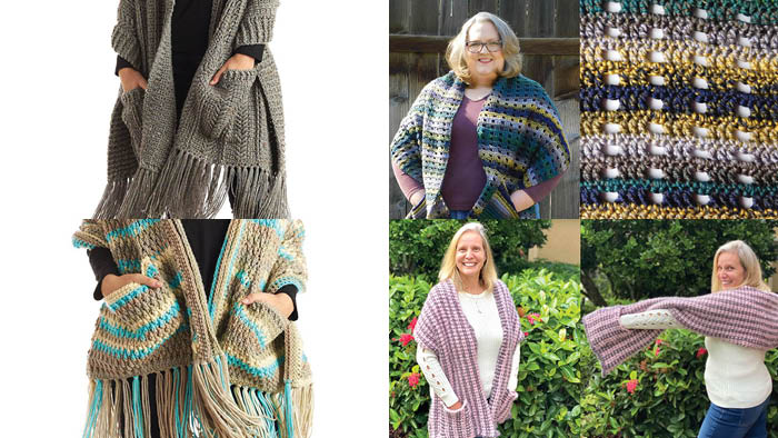 7 Crochet Pocket Shawl / Wrap Patterns + Tutorials