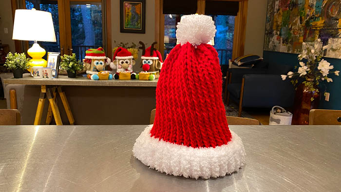 Loom Knit Santa Beanie Hat