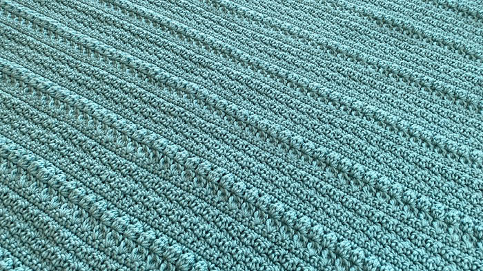 Crochet Hooded Baby Blanket Laid Out