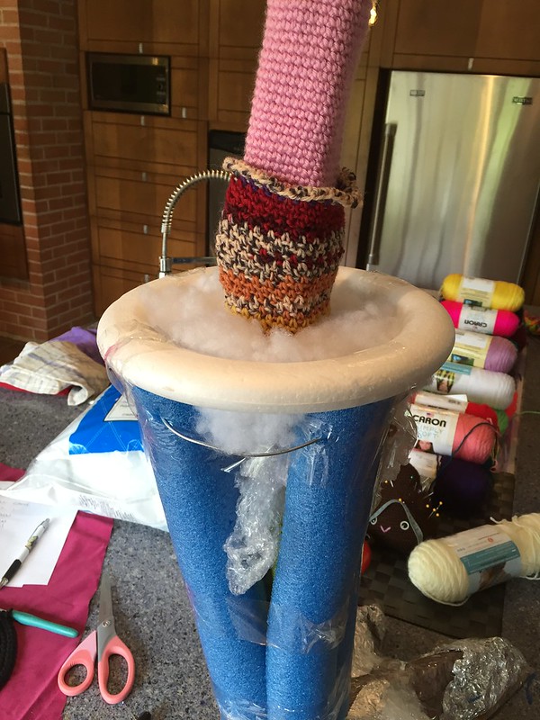 Construction of Yarn Boots - Yarn Flamingo Boots